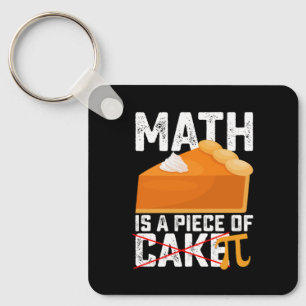 Math Is A Piece Of Cake Pi Day Funny Keychain