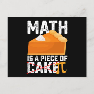 Math Is A Piece Of Cake Pi Day Funny Postcard