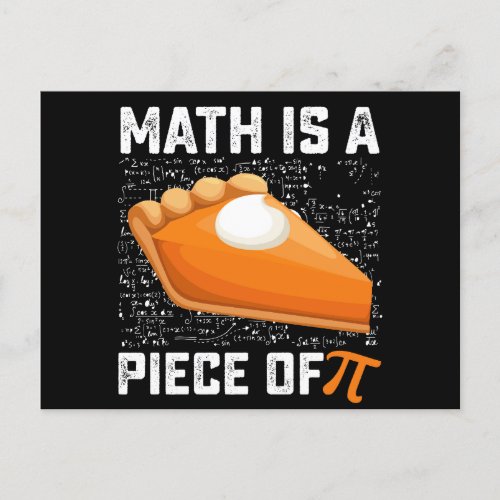 Math Is A Piece Of Pi Day Pie Mathematics Postcard