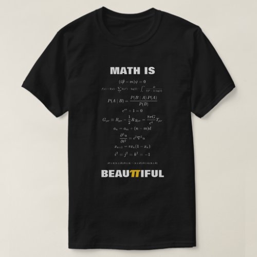 Math is Beautiful 11 Mathematical Equations T_Shirt