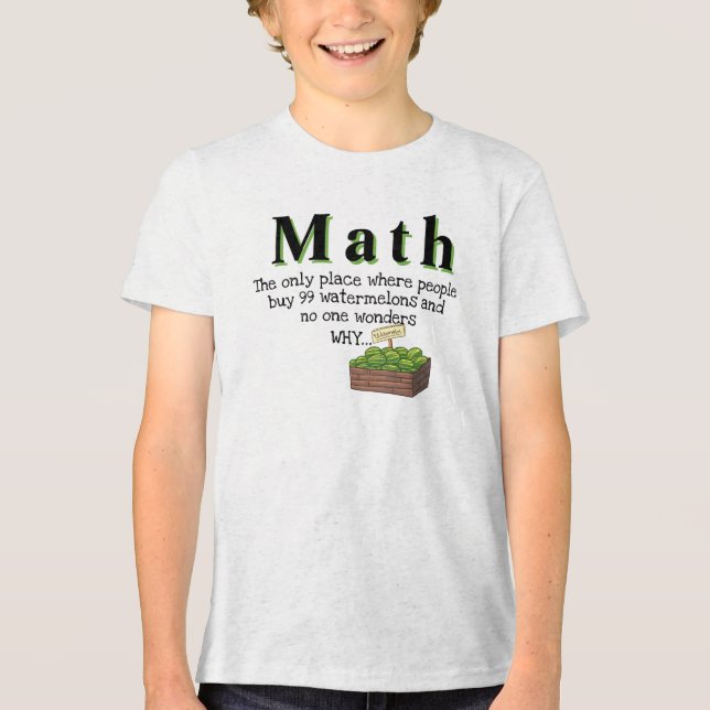 Math is confusing, Funny Math Pun Humor Tri-Blend Shirt (Front)