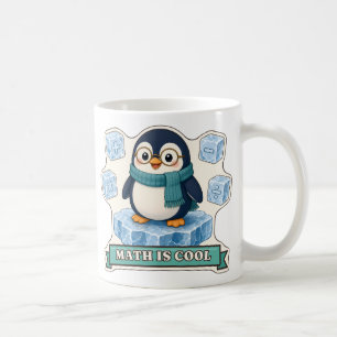 Math Is Cool Penguin with Math Symbol Cubes Coffee Mug