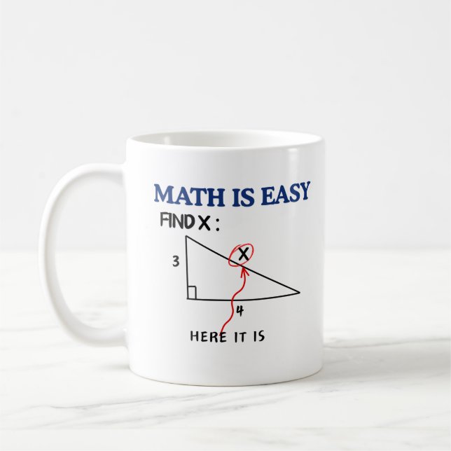 "Math Is Easy Funny Coffee Mug – Gift for Students (Left)