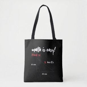 Math Is Easy Funny Math Teacher Joke Tote Bag