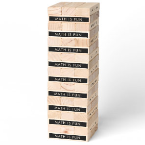 Math Is Fun | Classroom Black Wooden Block  Topple Tower