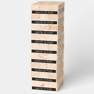Math Is Fun Classroom Black Wooden Block Topple Tower