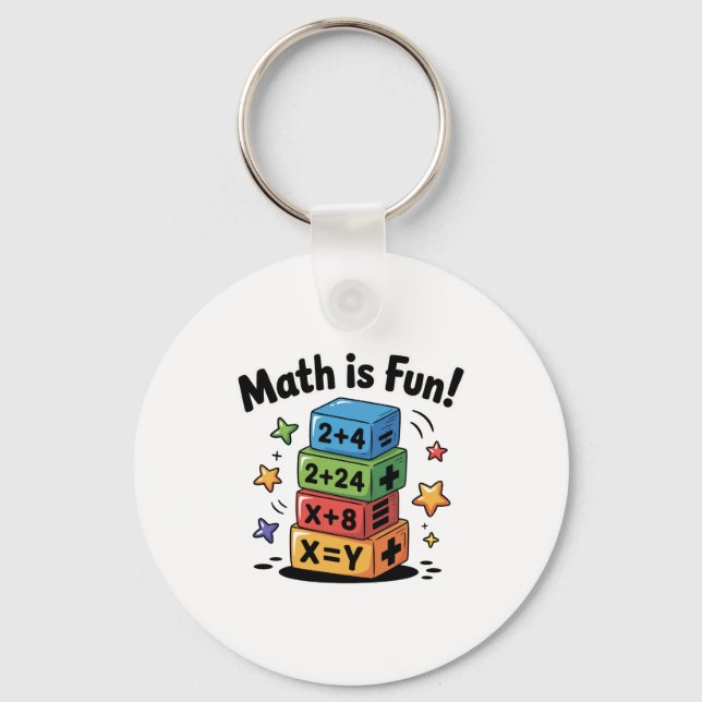 Math is fun stickers keychain (Front)
