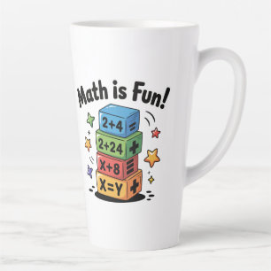 Math is fun stickers latte mug