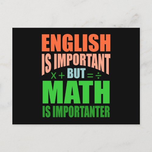 Math Is Importanter Teacher Mathematic Maths Invitation Postcard