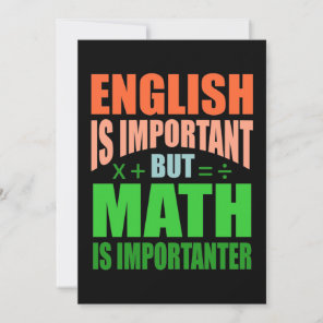 Math Is Importanter Teacher Mathematic Maths Thank You Card