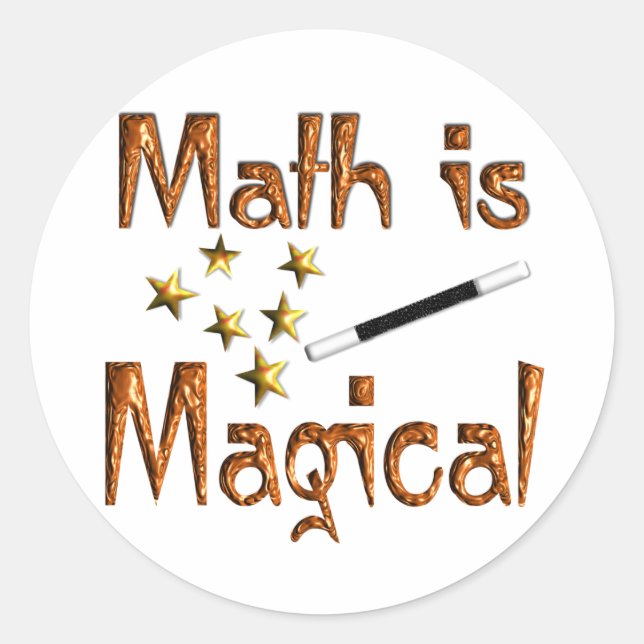 Math is Magical Classic Round Sticker (Front)
