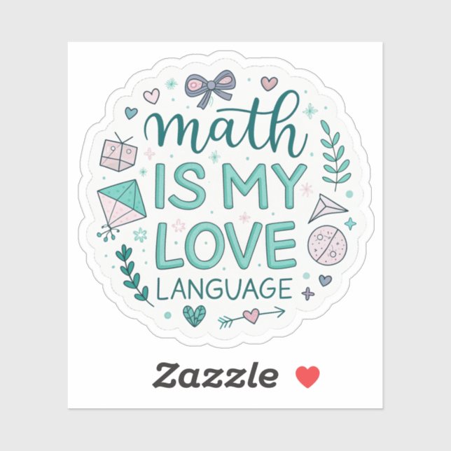Math Is My Love Language | Cute Pastel Nerdy Stick Sticker (Sheet)