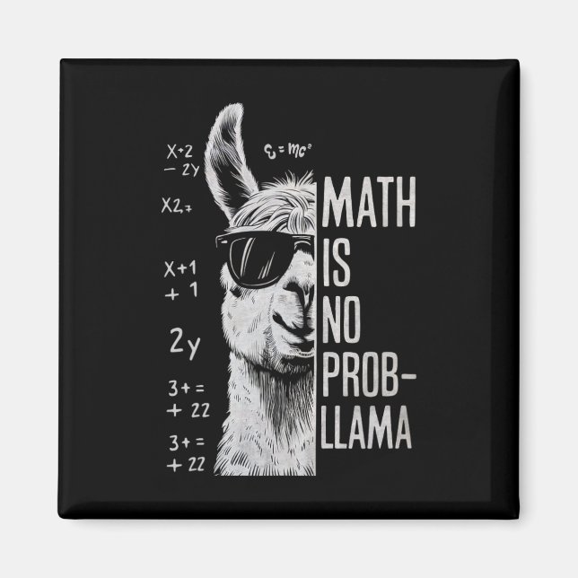 Math Is No Prob-llama Funny Llama Man Women  Magnet (Front)