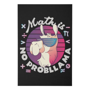 Math Is No ProbLlama Faux Canvas Print