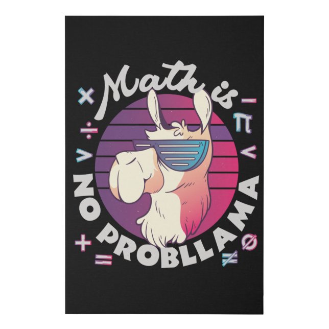 Math Is No ProbLlama Faux Canvas Print (Front)