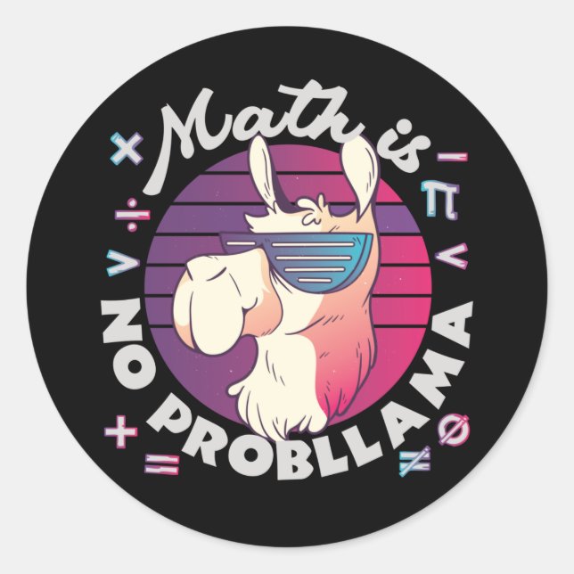 Math Is No ProbLlama Square Sticker (Front)