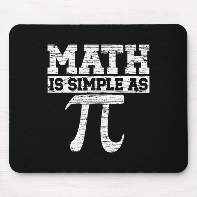 Math Is Simple As Pi Math Teacher Happy Pi Day Lov Mouse Pad (Front)