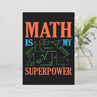 Math Is Superpower Teacher Mathematics Maths Thank You Card | Zazzle