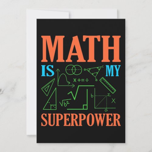 Math Is Superpower Teacher Mathematics Maths Thank You Card