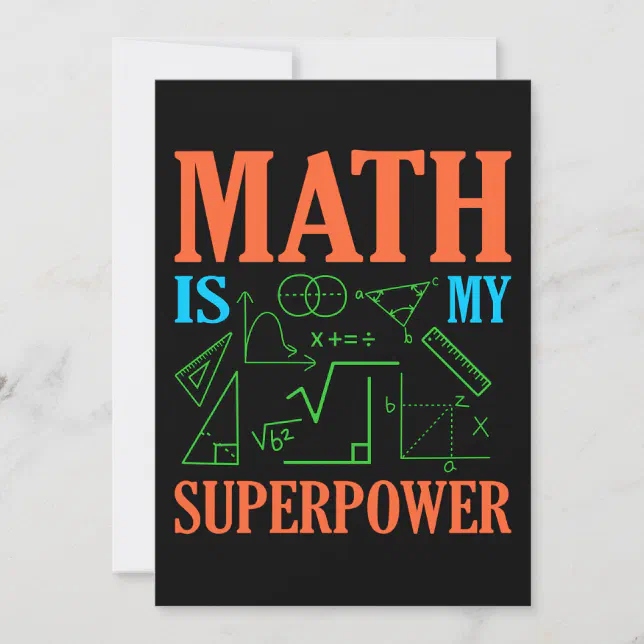 Math Is Superpower Teacher Mathematics Maths Thank You Card | Zazzle