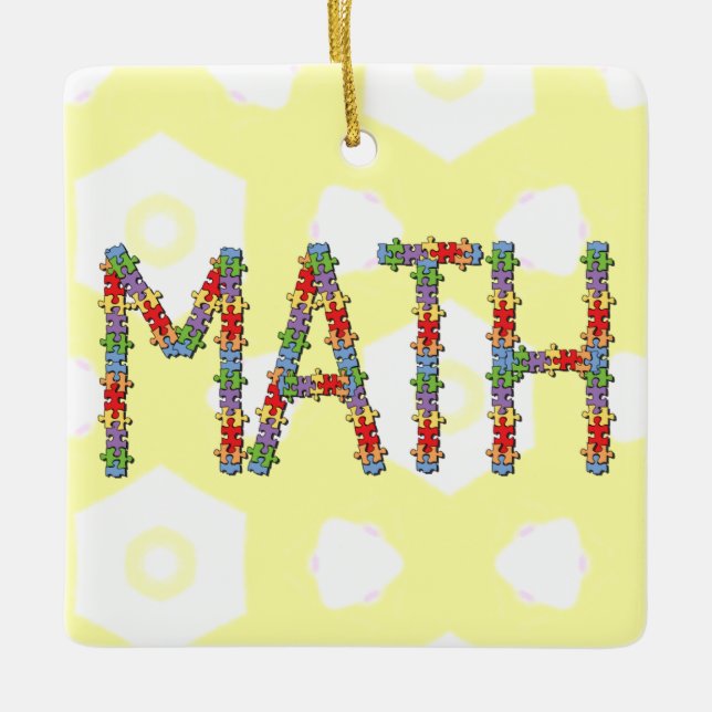 Math Jigsaw Ceramic Ornament (Front)