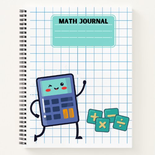 Math Journal with Cute Calculator Friend Grid