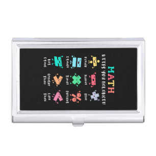 Math keeps you balanced business card case