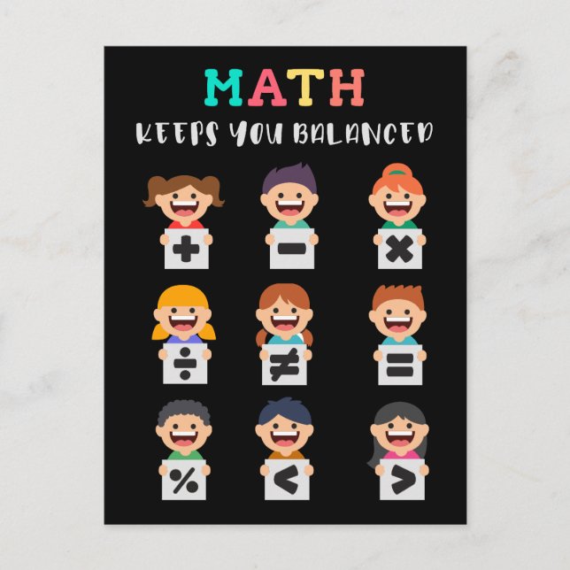 Math keeps you balanced postcard (Front)
