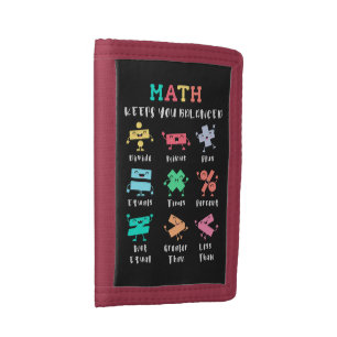Math keeps you balanced trifold wallet