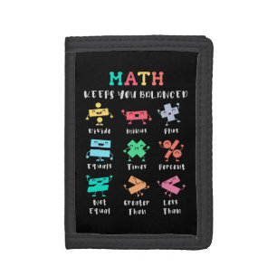 Math keeps you balanced trifold wallet
