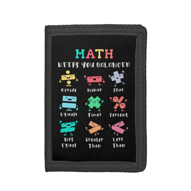 Math keeps you balanced trifold wallet (Front Vertical)