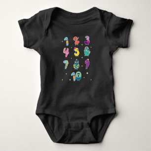 Math Learning Cute Numbers Prek Mathematics Baby Bodysuit