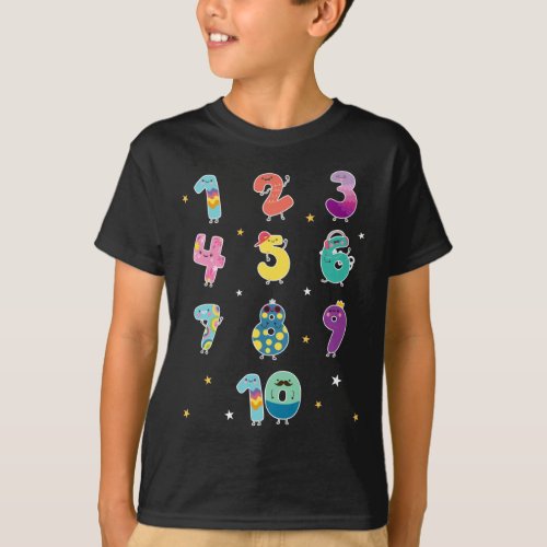 Math Learning Cute Numbers Prek Mathematics T_Shirt
