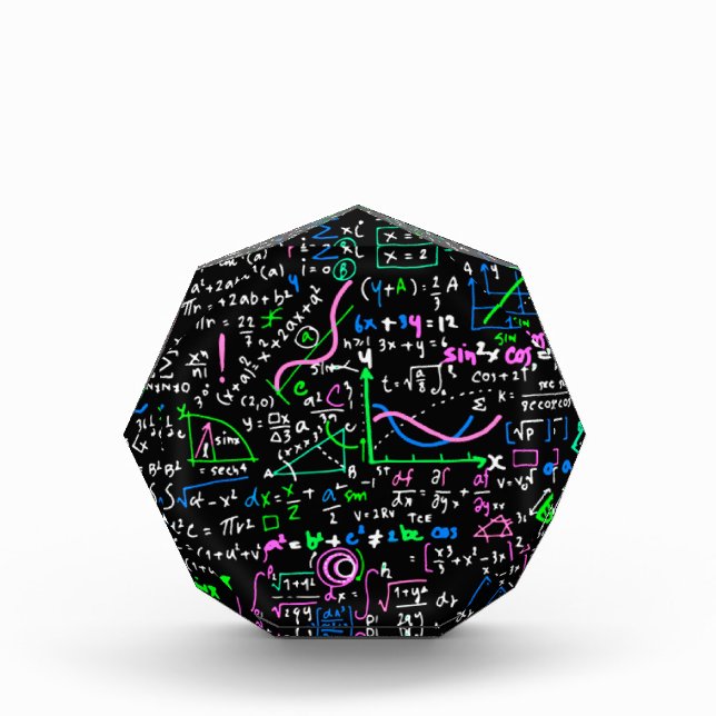 Math linear mathematics education circle acrylic award (Front)