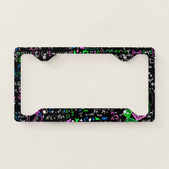 Math linear mathematics education circle license plate frame (Front)