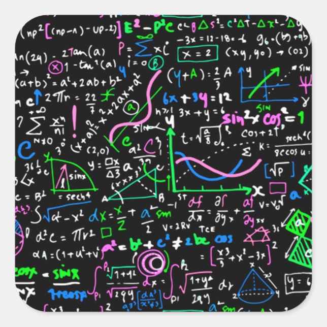 Math linear mathematics education circle square sticker (Front)