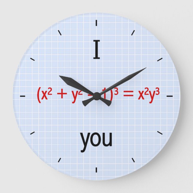Math Love Formula Large Clock (Front)