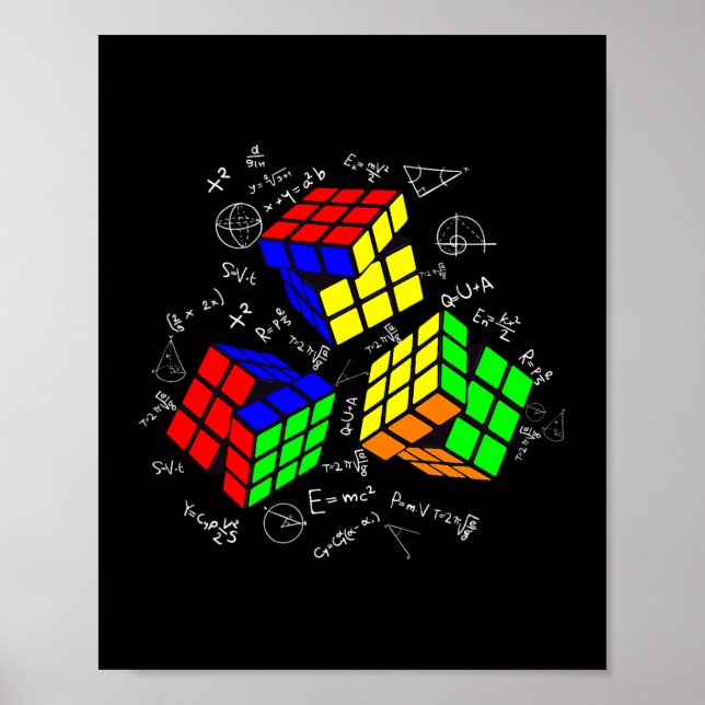 Math Lover Cuber Speed Cubing Puzzles Funny Cube G Poster (Front)