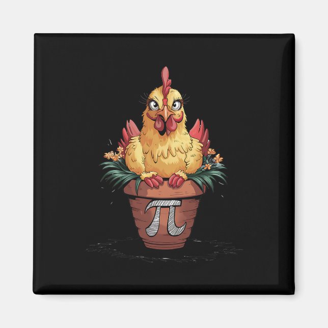 Math Lover Geek 3.14 Funny Chicken Pot Pi Day  Magnet (Front)