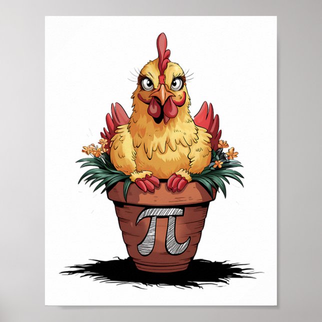 Math Lover Geek 3.14 Funny Chicken Pot Pi Day  Poster (Front)
