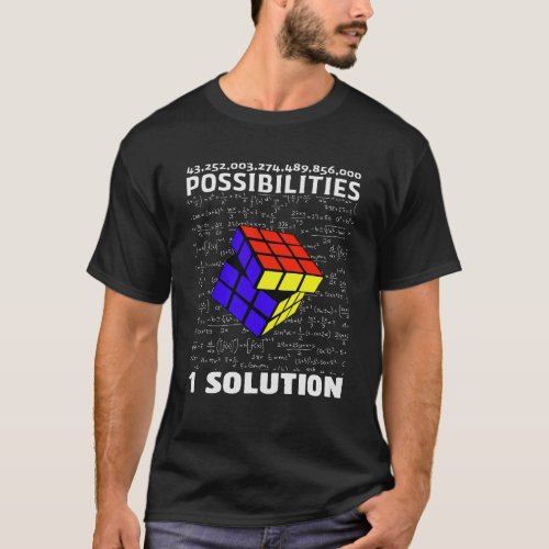 Math Lovers T_Shirt  Speed Cube One Solution 
