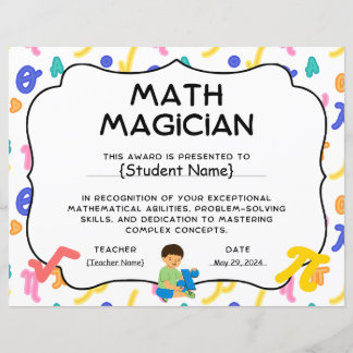 Math Magician Student Recognition Award