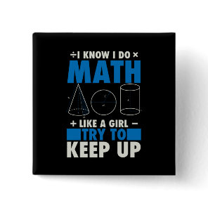 Math Math Teacher Pun Gift Button