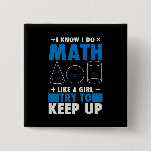 Math Math Teacher Pun Gift Button