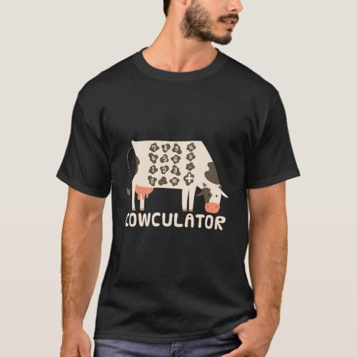 Math Mathematics _ Cowculator T_Shirt