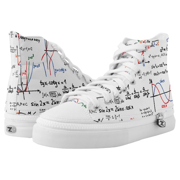 Math Mathematics High Top Sneakers Zazzle