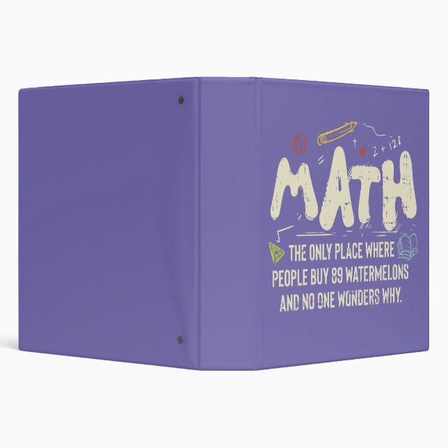 Math  Mathematics Math Teacher Gift 3 Ring Binder (Background)