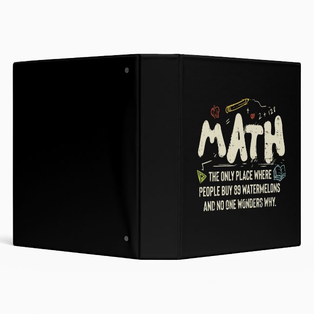 Math  Mathematics Math Teacher Gift 3 Ring Binder (Background)