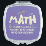 Math Mathematics Math Teacher Gift Compact Mirror<br><div class="desc">Math Design with the slogan : Math The Only Place. Perfect for a person who likes math and science.</div>