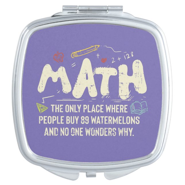 Math  Mathematics Math Teacher Gift Compact Mirror (Front)
